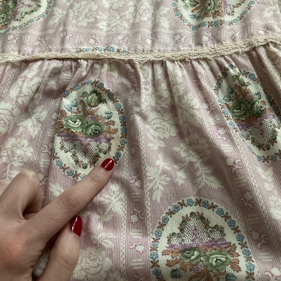 VINTAGE 70s Kids Regency Style Prairie Dress - Picture 5 of 5